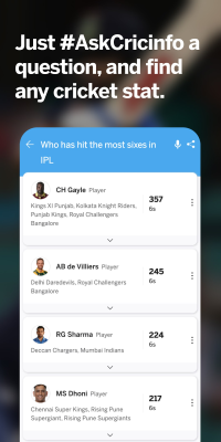 Screenshot of the application ESPNcricinfo - #4
