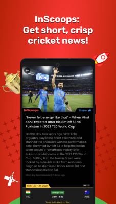 Screenshot of the application CricRocket - #3