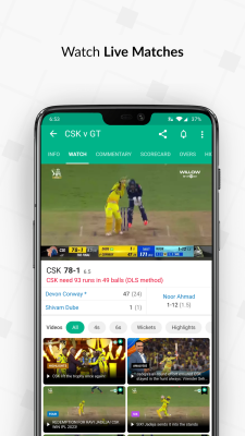 Screenshot of the application Cricbuzz - #2