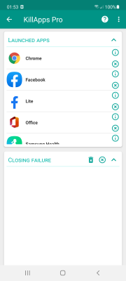 Screenshot of the application KillApps - Close Apps Running - #2