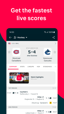 Screenshot of the application Flashscore - #1