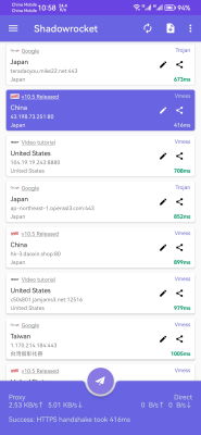 Screenshot of the application Shadowrocket - #1