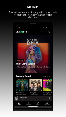 Screenshot of the application LiveOne - #3