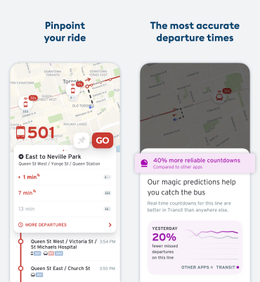 Screenshot of the application Transit - #2