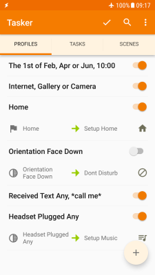 Screenshot of the application Tasker - #1