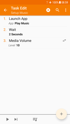 Screenshot of the application Tasker - #4