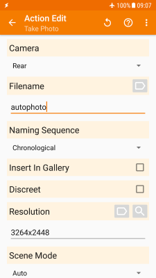 Screenshot of the application Tasker - #6