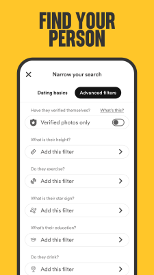 Screenshot of the application Bumble - #2