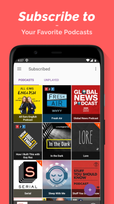 Screenshot of the application Podcast Player - #4