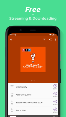 Screenshot of the application Podcast Player - #5