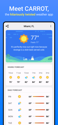 Screenshot of the application CARROT Weather - #1