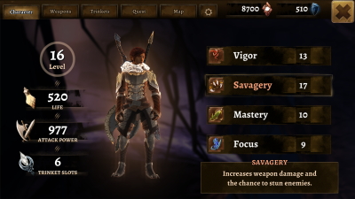 Screenshot of the application Grimvalor - #4