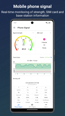 Screenshot of the application Signal Detector - #1