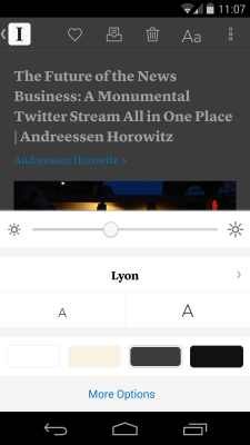 Screenshot of the application Instapaper - #4