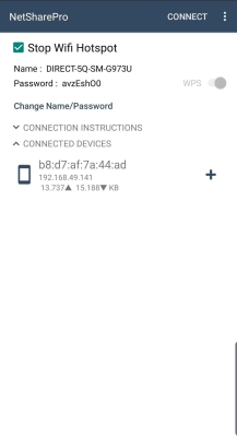 Screenshot of the application NetShare - no-root-tethering - #2