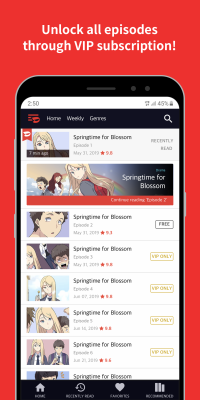 Screenshot of the application Toomics - #2