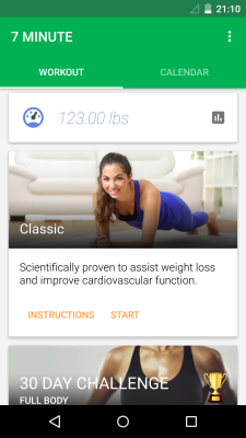 Screenshot of the application 7 Minute Workout - #2