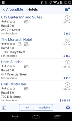 Screenshot of the application AroundMe - #4