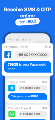 Screenshot of the application SMS Virtual - Receive SMS - #1