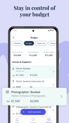 Screenshot of the application Bridebook - #5