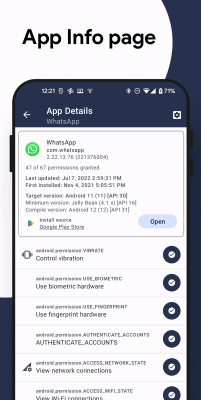Screenshot of the application Permission Pilot - #3