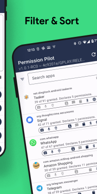 Screenshot of the application Permission Pilot - #5