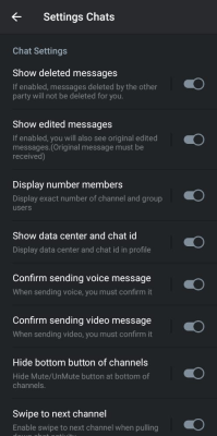 Screenshot of the application JTelegram+ - #3