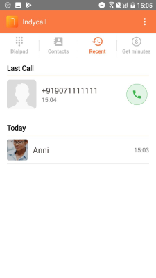 Screenshot of the application IndyCall - #4