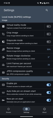Screenshot of the application ScreenStream - #5