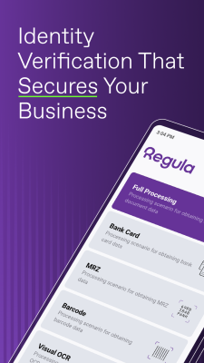 Screenshot of the application Regula Document Reader - #1