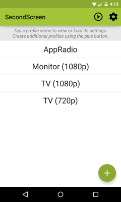 Screenshot of the application SecondScreen - #1