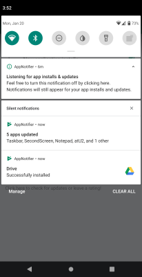 Screenshot of the application AppNotifier - #2