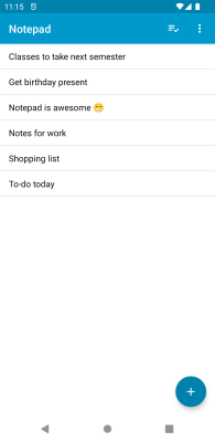 Screenshot of the application Notepad - #1