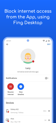 Screenshot of the application Fing - #8