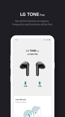 Screenshot of the application LG TONE Free - #1