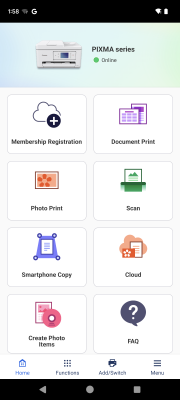 Screenshot of the application Canon PRINT - #1