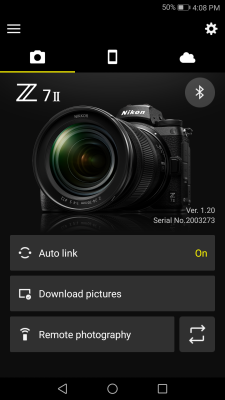 Screenshot of the application SnapBridge - #1