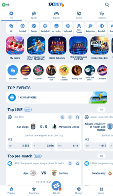 Screenshot of the application 1xbet - #1