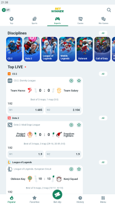 Screenshot of the application BetWinner - #3