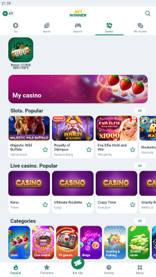 Screenshot of the application BetWinner - #4