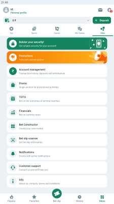 Screenshot of the application BetWinner - #8