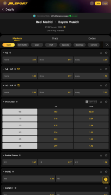 Screenshot of the application MSport - #3