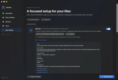 Screenshot of the application KitTrail - #3