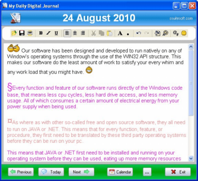 Screenshot of the application My Daily Digital Journal - #1