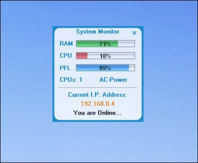 Screenshot of the application SSuite Office - System Monitor - #1
