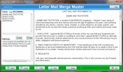 Screenshot of the application SSuite Office - Mail Merge Master - #1