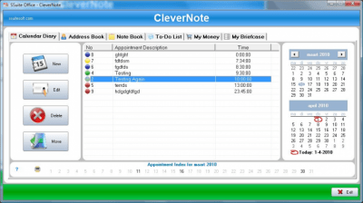 Screenshot of the application SSuite Office - CleverNote PIM - #1