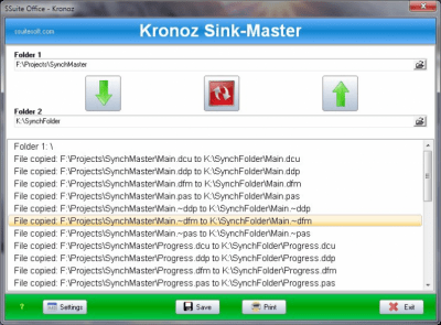 Screenshot of the application SSuite Office - Kronoz Sync Master - #1