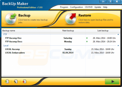 Screenshot of the application BackUp Maker - #7