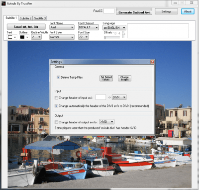 Screenshot of the application AviSub - #2